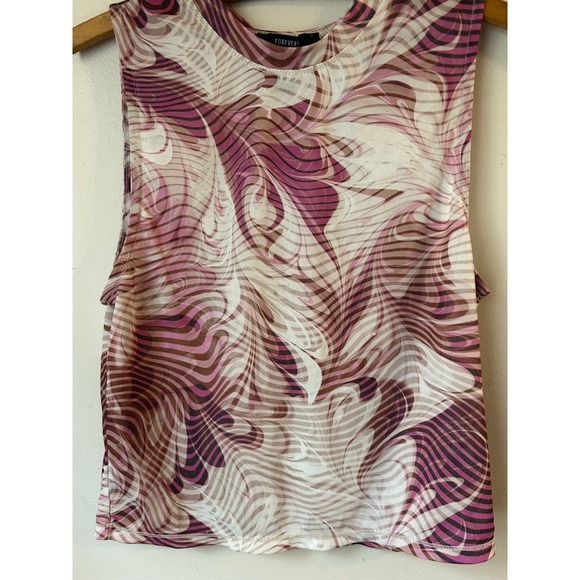 Vintage Y2K Forever 21 Women's Mesh Swirl Tank Size M Indie Sleeze Streetwear - Picture 4 of 7